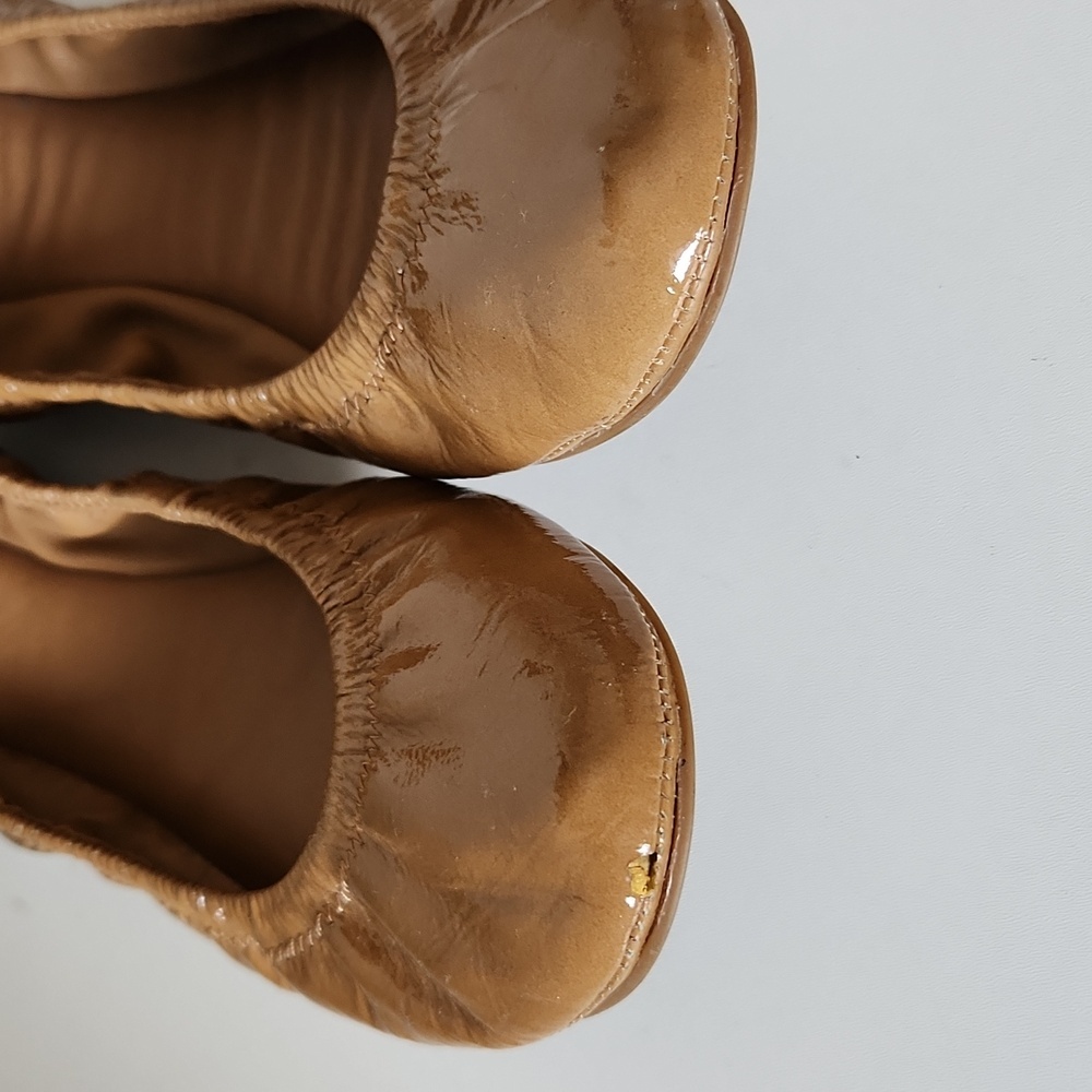 *SOLD* TORY BURCH | Eddie ballerina flats patent leather camel brown sz 6.5 M - Picture 5 of 5